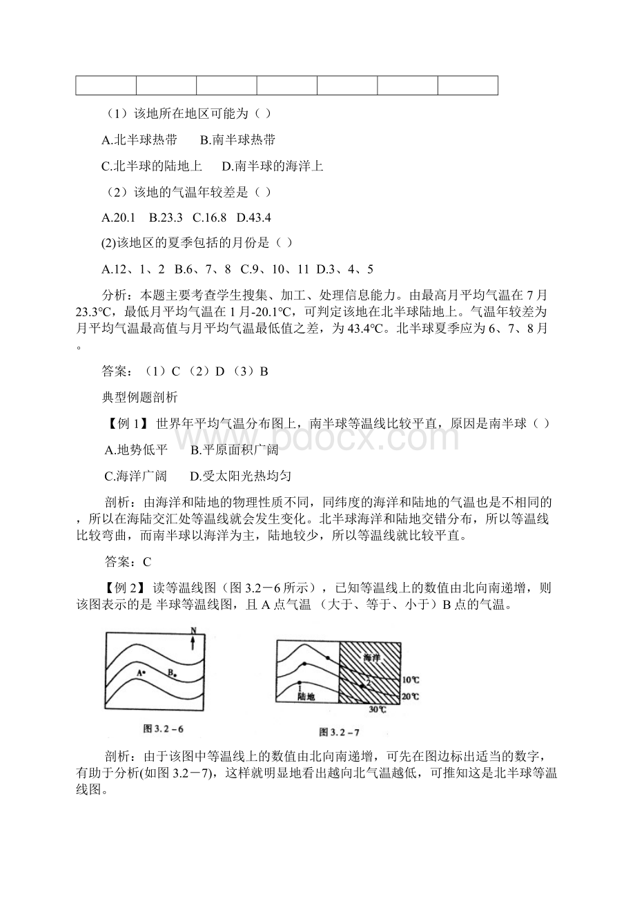 初中地理七年级地理气温和气温的分布热点考点聚焦练习题 最新.docx_第2页