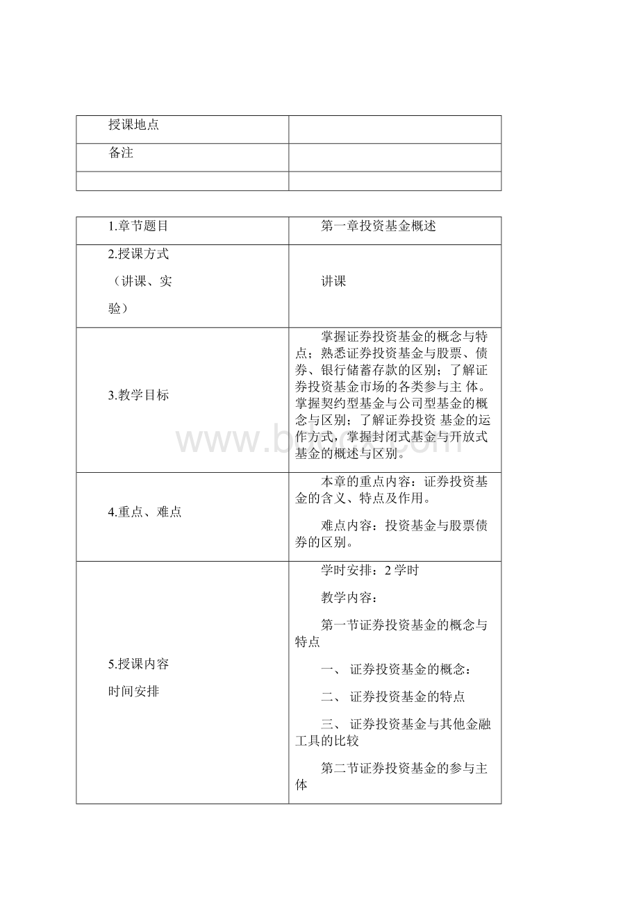 《证券投资基金》授课教案Word文档下载推荐.docx_第2页