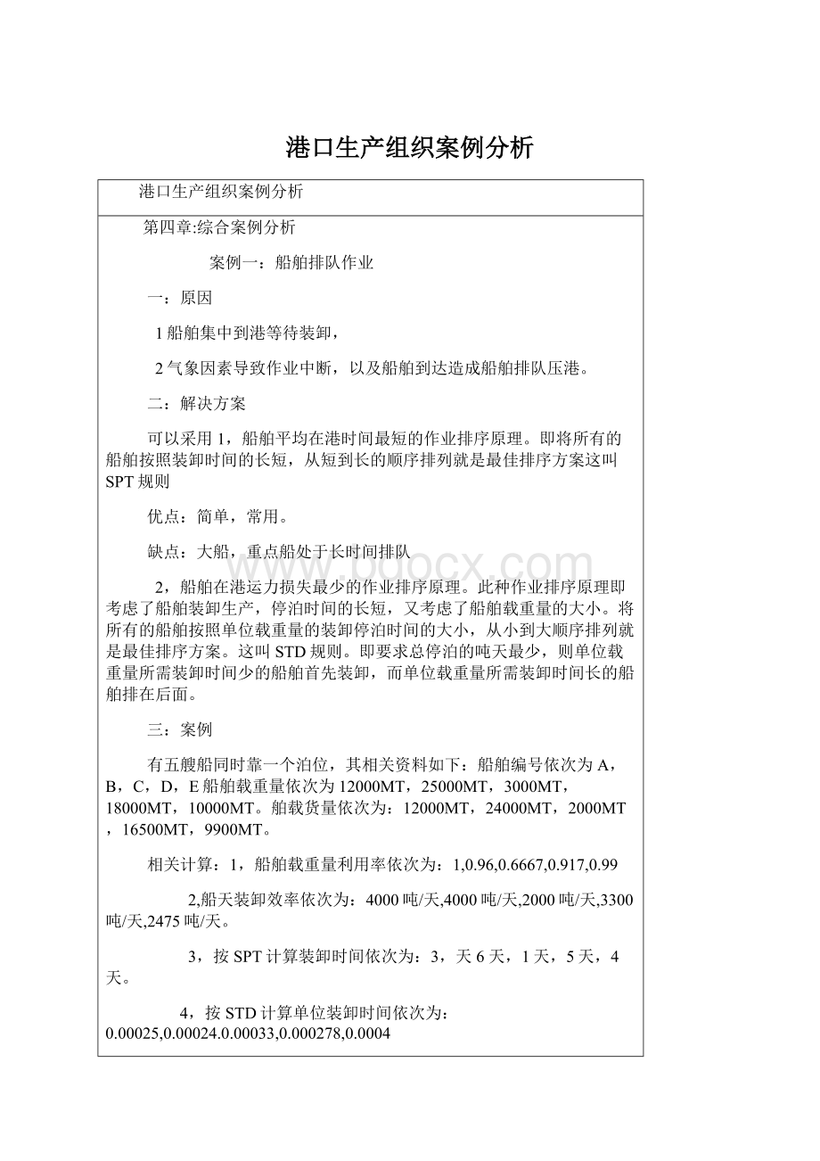 港口生产组织案例分析.docx