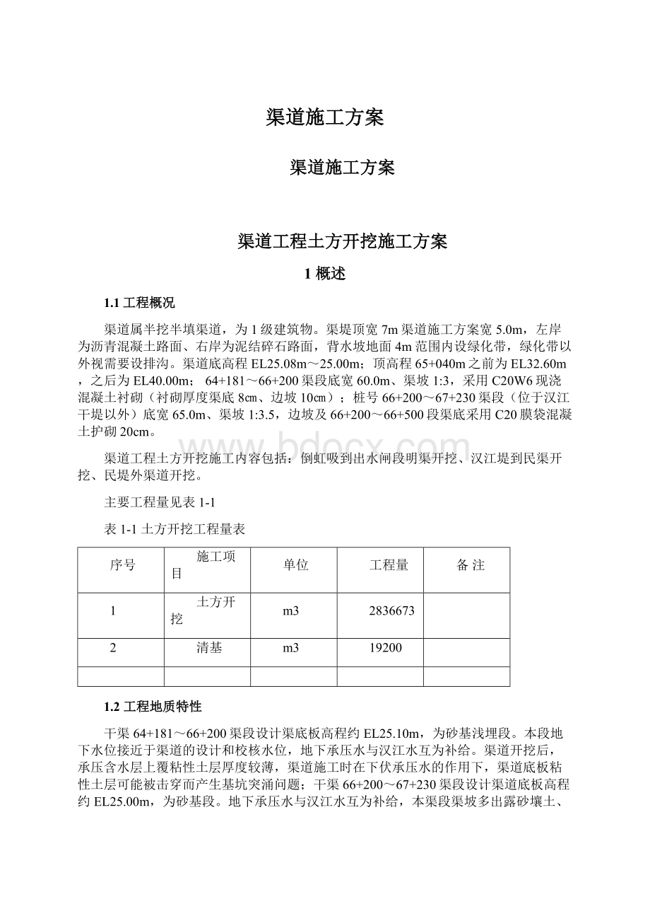 渠道施工方案.docx_第1页