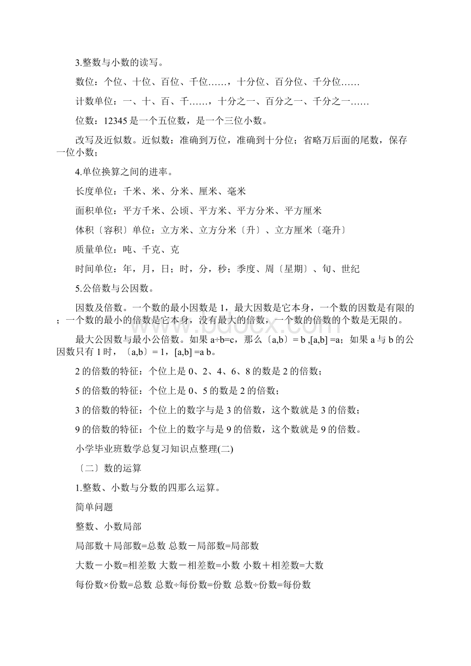 苏教版小学毕业班数学总复习知识点整理.docx_第2页