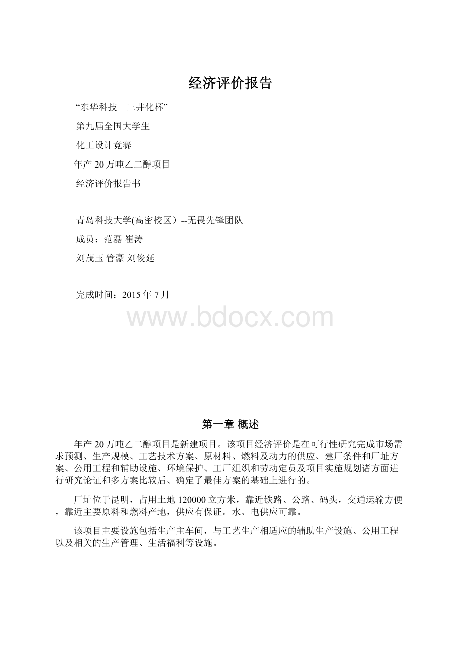 经济评价报告.docx_第1页