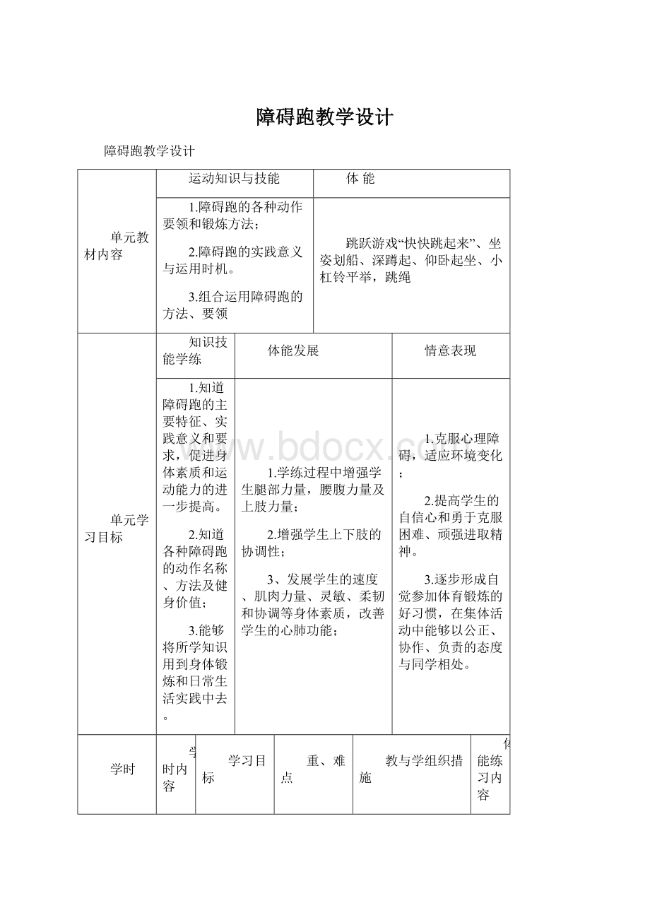 障碍跑教学设计Word下载.docx