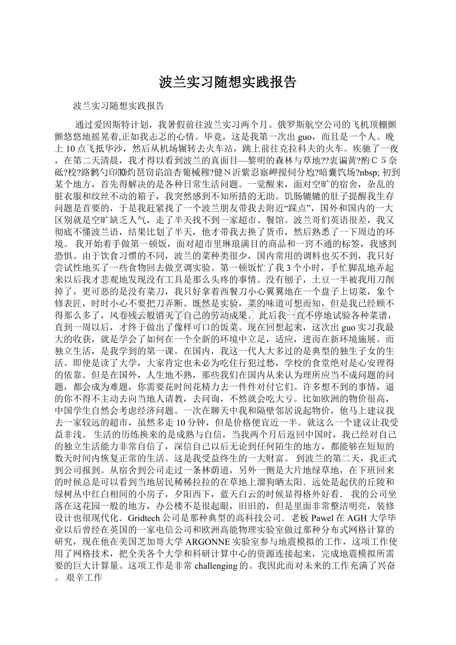 波兰实习随想实践报告Word文档格式.docx_第1页