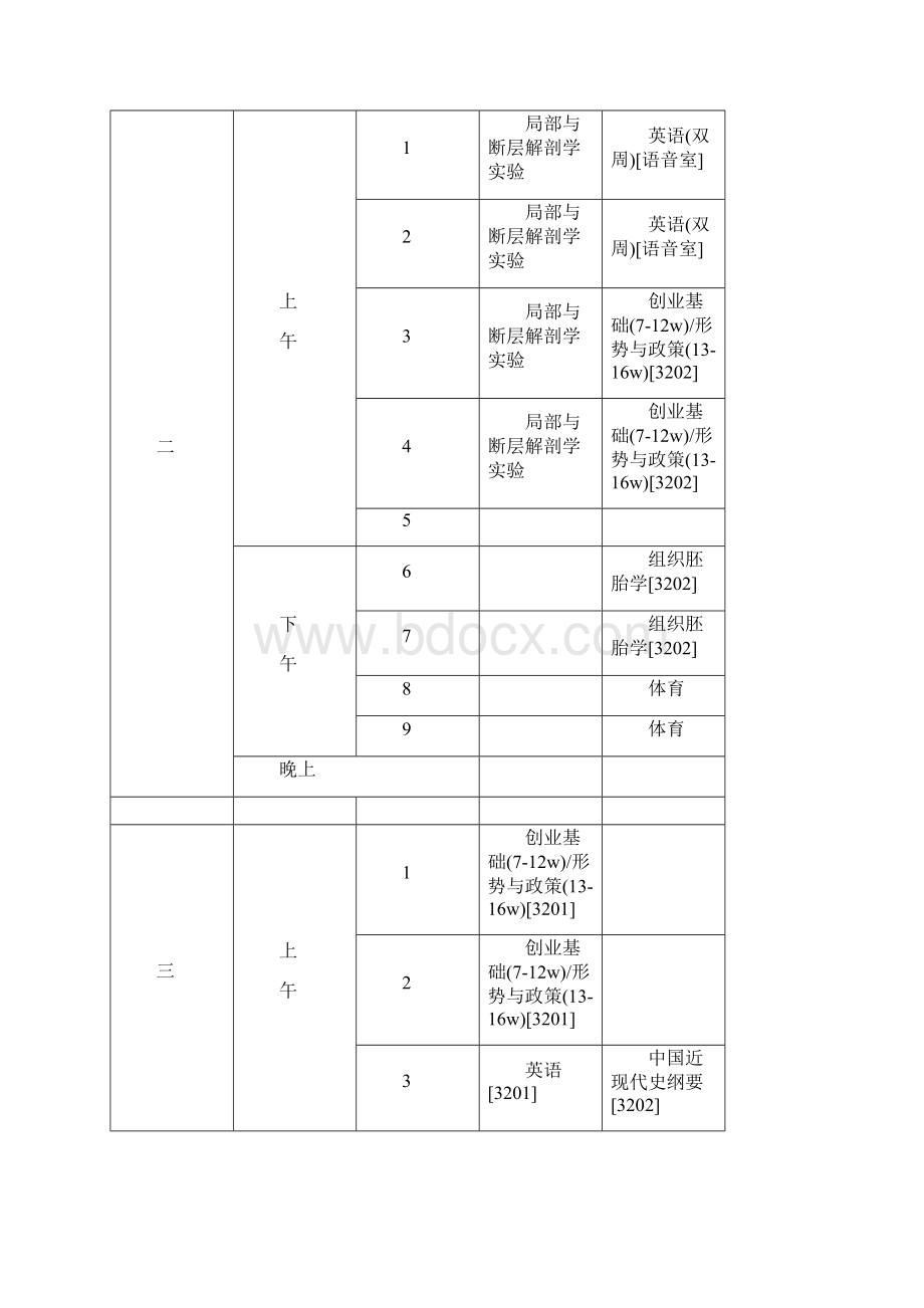 新乡医学院本科级第二学期课程表三Word格式.docx_第2页