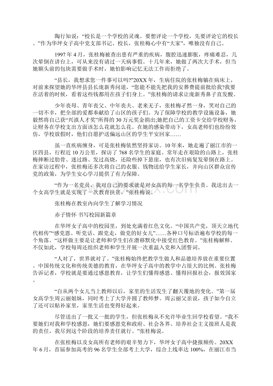 学习时代楷模张桂梅先进事迹个人心得感悟Word文档下载推荐.docx_第2页