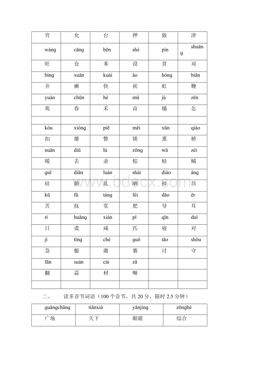 国家普通话培训测试试题Word格式文档下载.docx_第3页