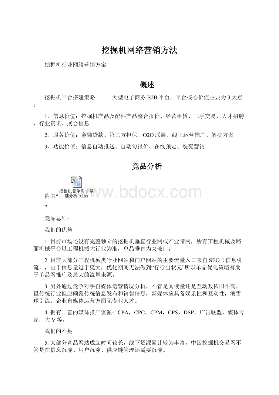 挖掘机网络营销方法.docx_第1页