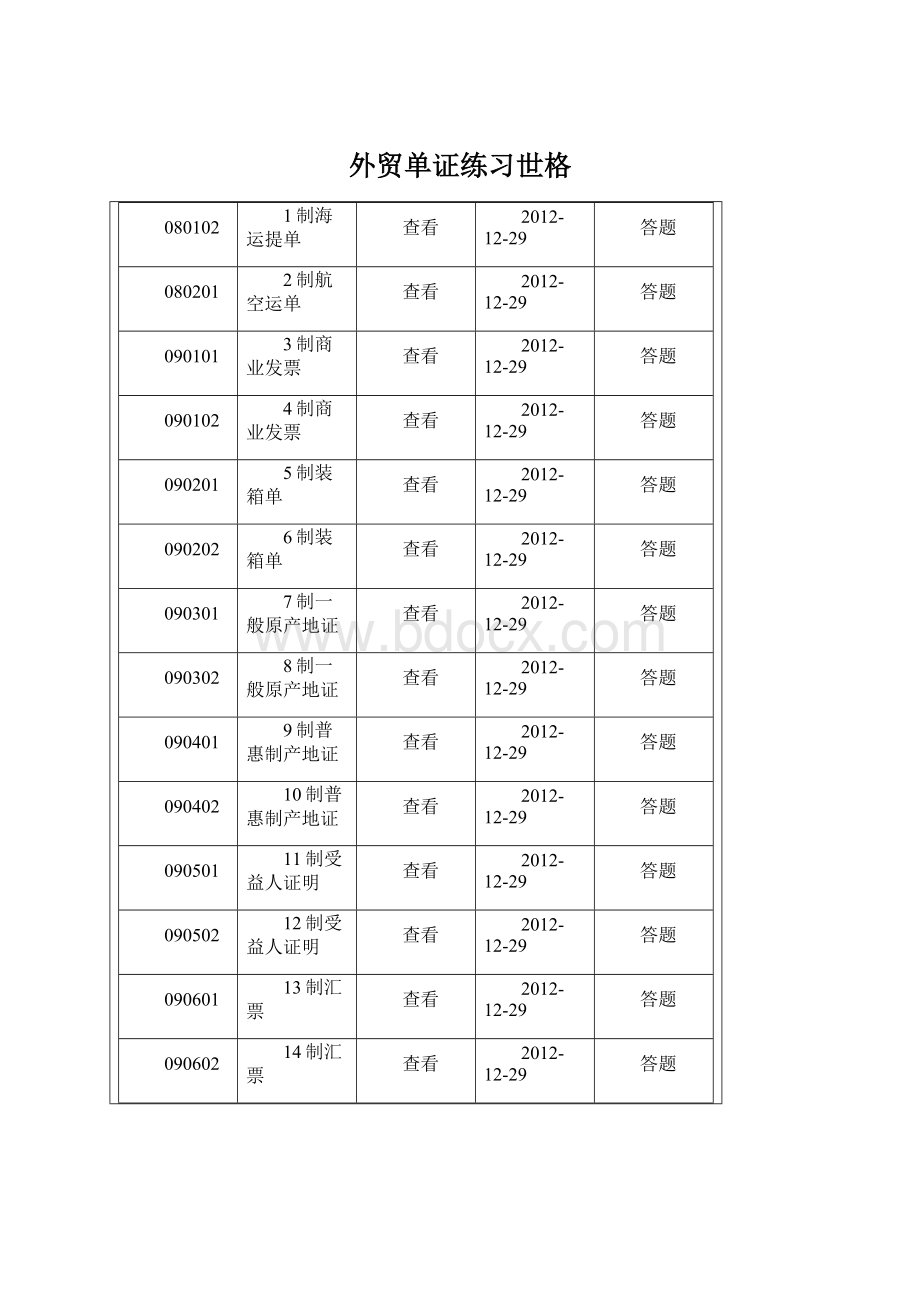 外贸单证练习世格.docx_第1页