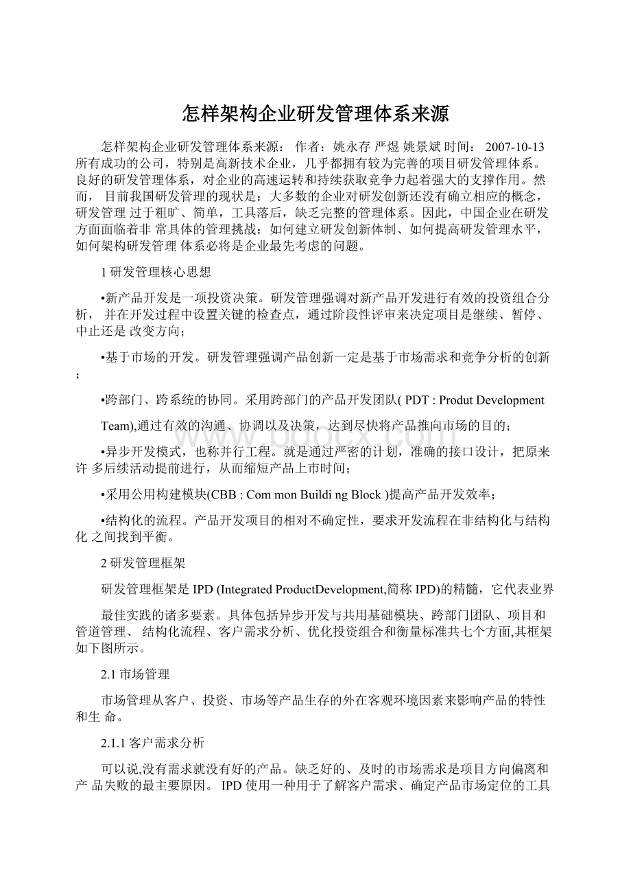 怎样架构企业研发管理体系来源Word格式文档下载.docx