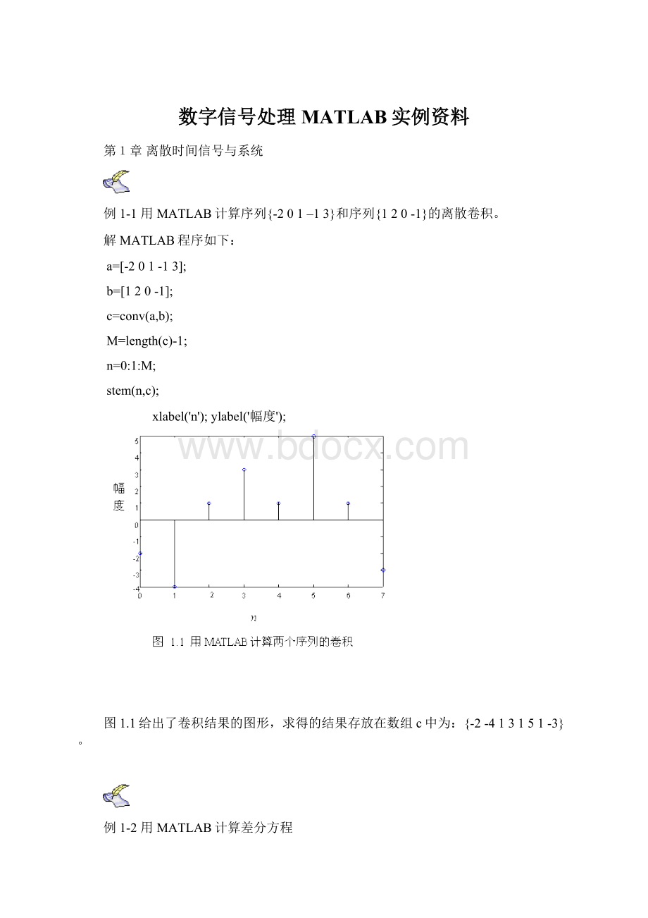 数字信号处理MATLAB实例资料.docx