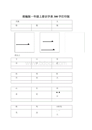 部编版一年级上册识字表300字打印版Word文件下载.docx