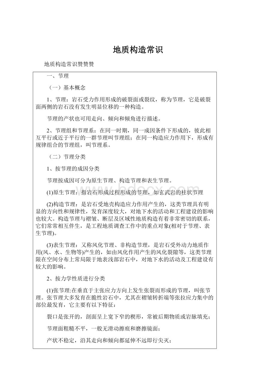 地质构造常识Word格式文档下载.docx