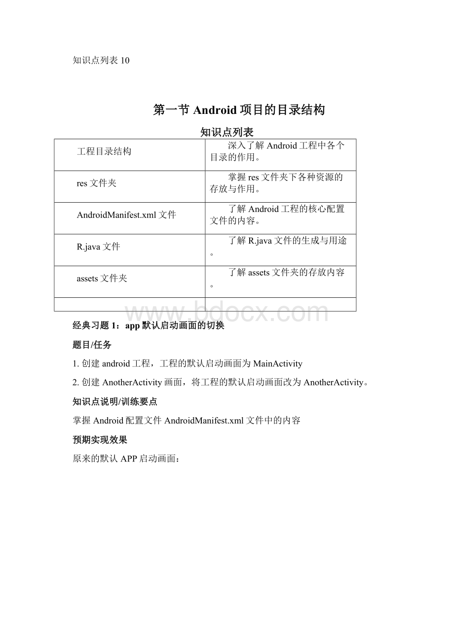 Android程序设计基础 课后习题 第二章 第一个Android应用 1Word文档下载推荐.docx_第3页