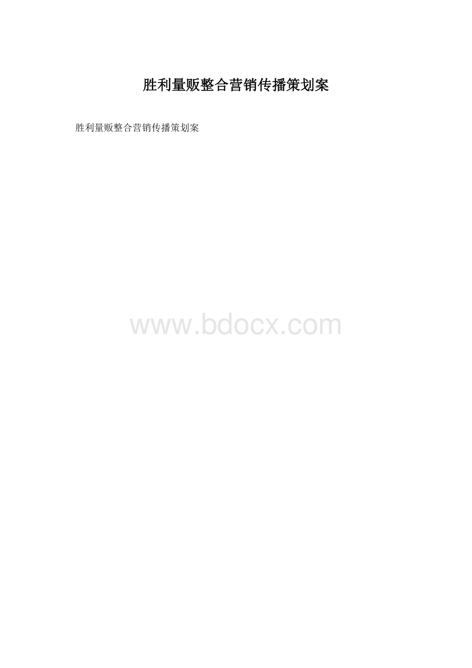 胜利量贩整合营销传播策划案.docx