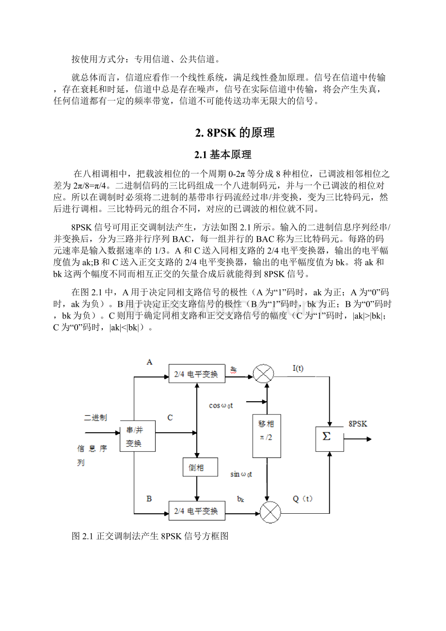 8PSK调制解调技术的设计与仿真解析Word文档格式.docx_第3页