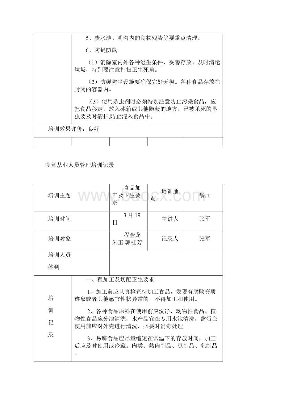 食堂从业人员培训记录已经填写.docx_第2页