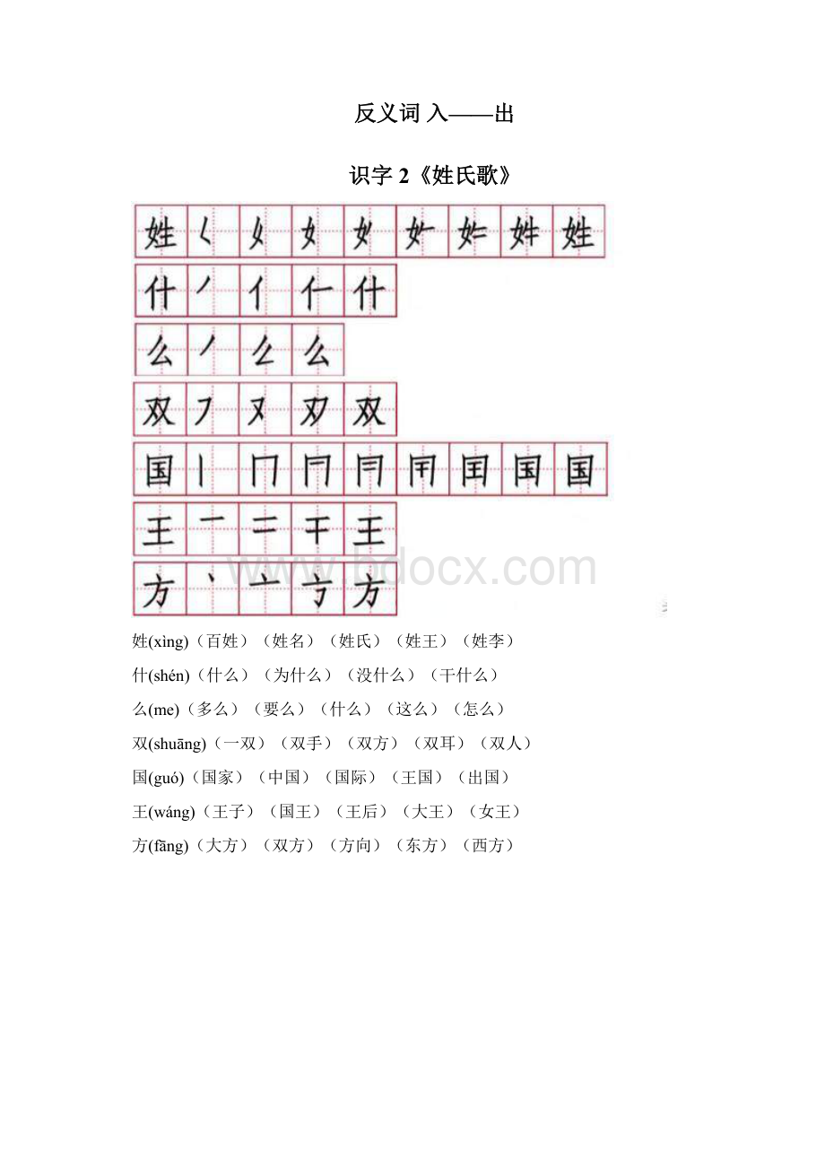 最新部编版小学语文一年级下册生字笔顺和组词完整版.docx_第2页