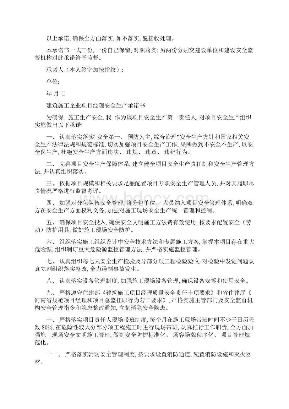 安全管理承诺书模板.docx_第2页