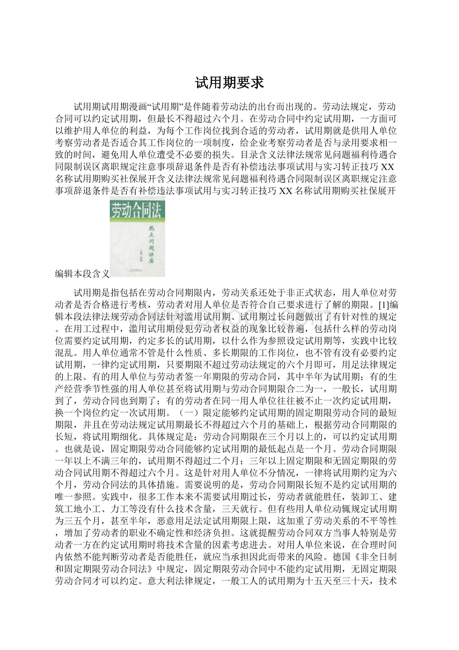 试用期要求Word格式.docx