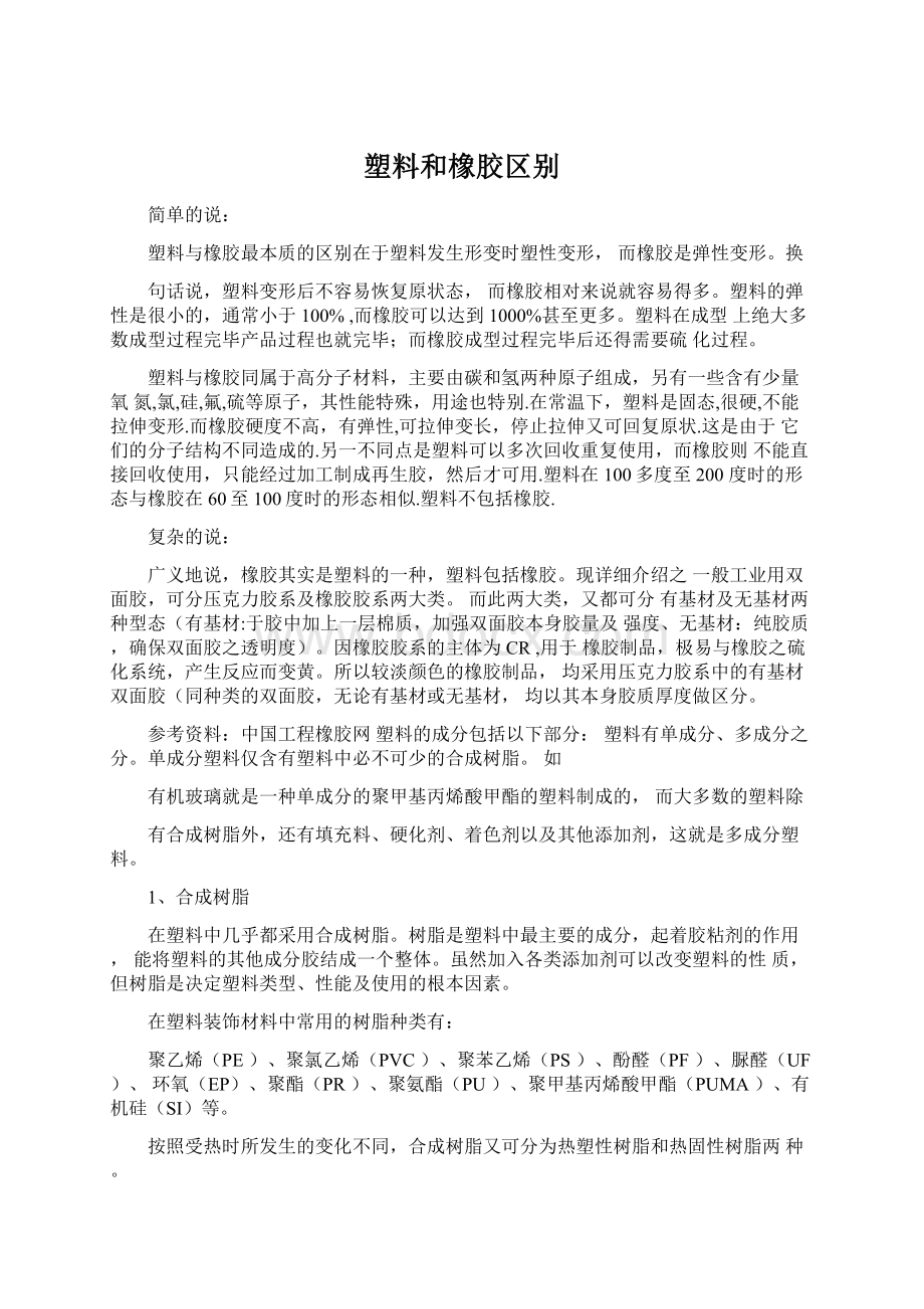 塑料和橡胶区别.docx