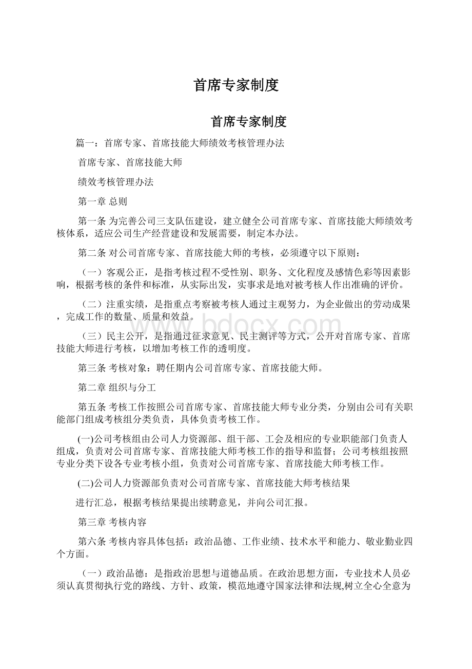 首席专家制度Word下载.docx