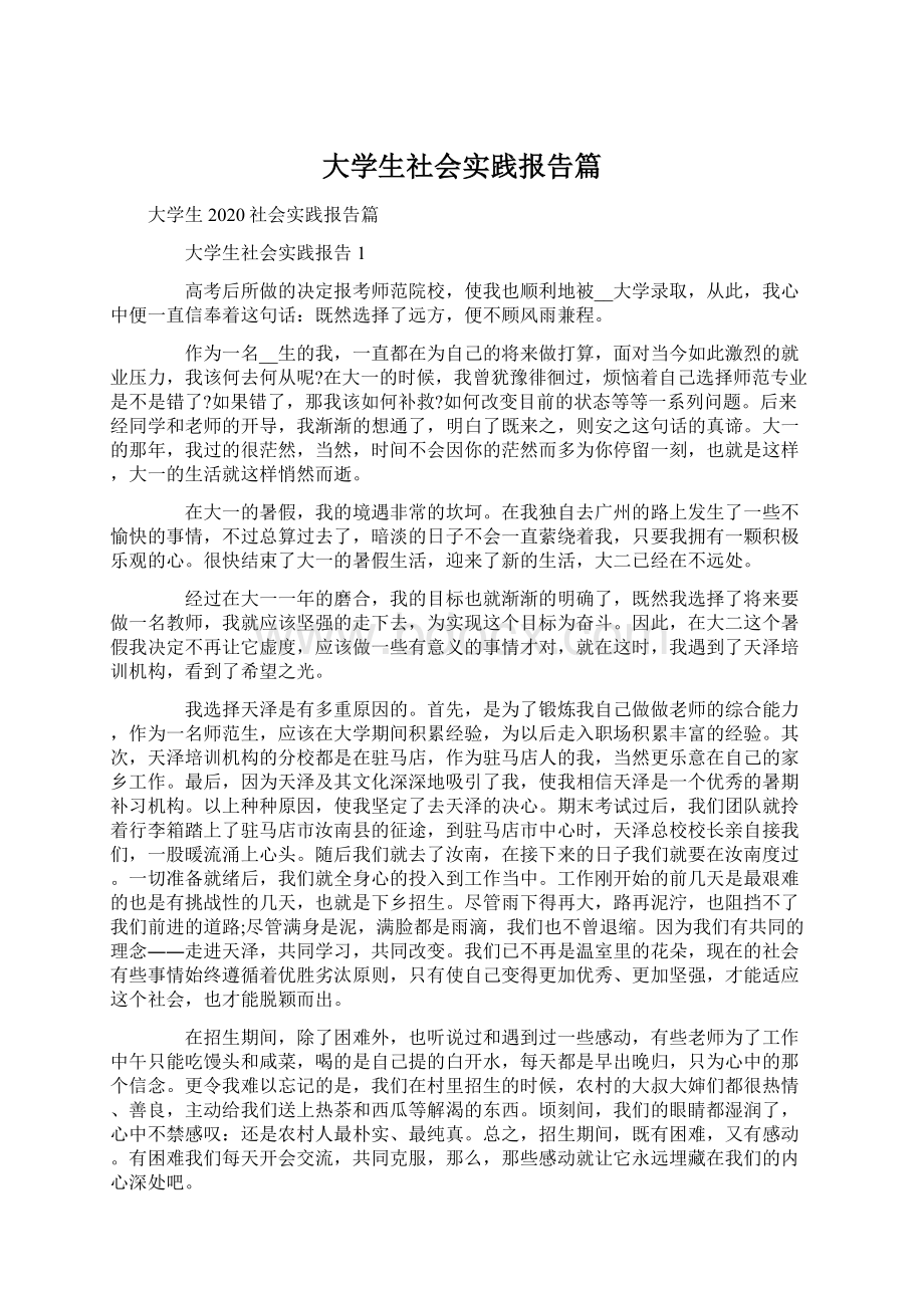 大学生社会实践报告篇文档格式.docx