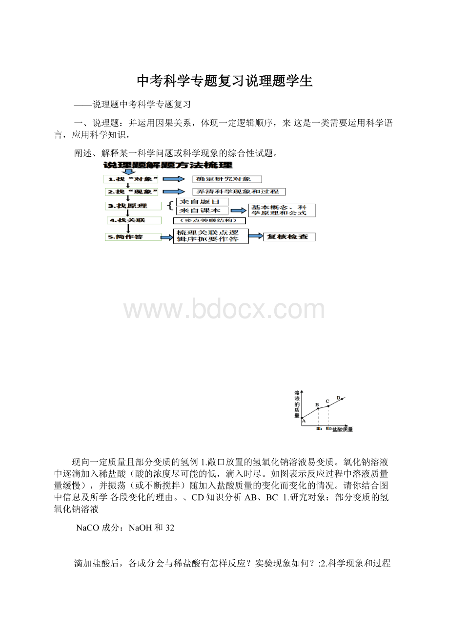 中考科学专题复习说理题学生.docx