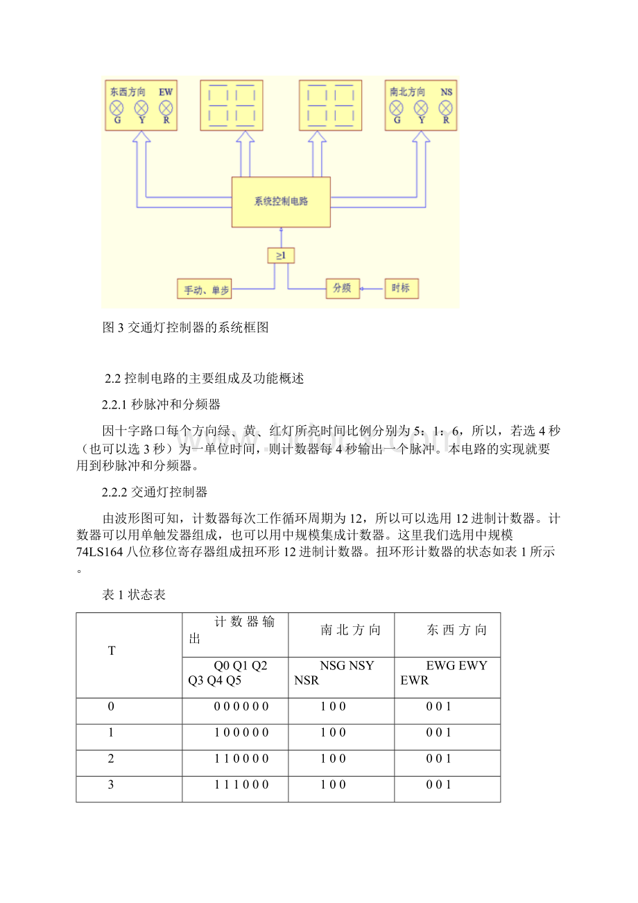 基于数字电路的交通灯控制电路课题设计.docx_第3页