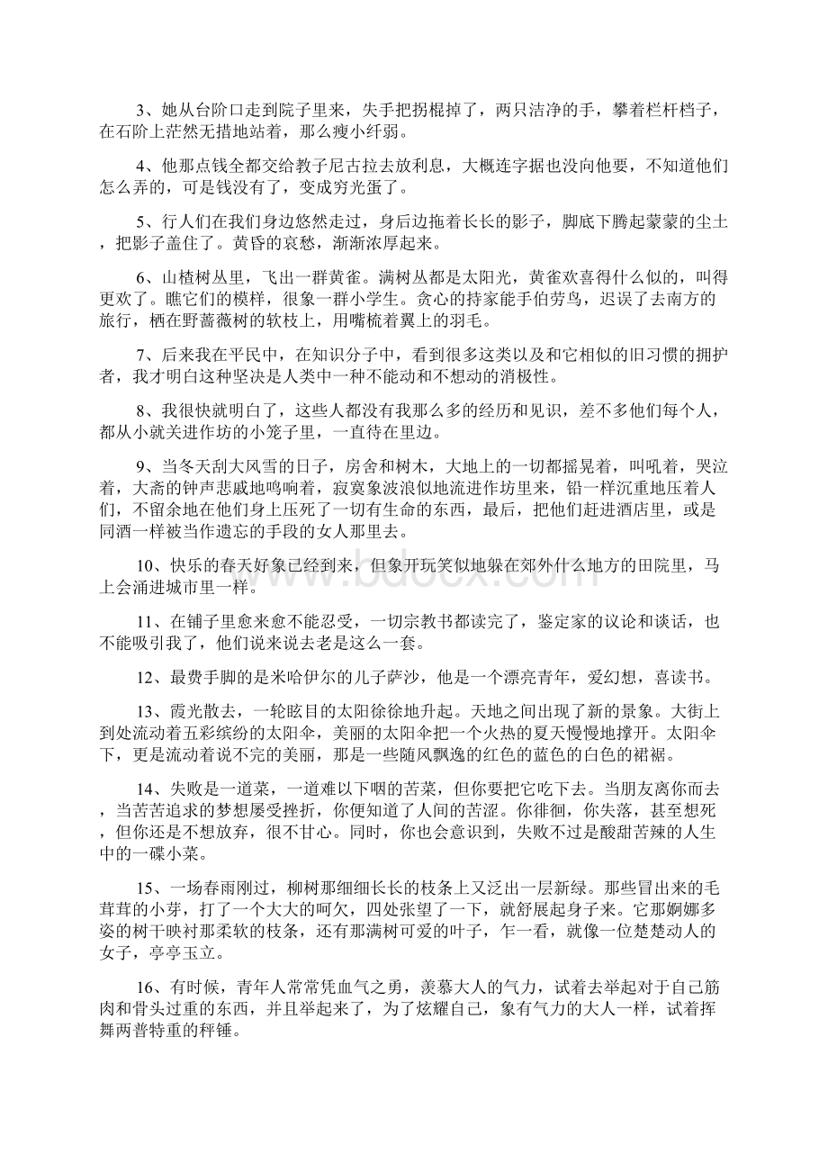 《在人间》读书笔记摘抄赏析好词好句读后感悟范文12篇精选.docx_第2页