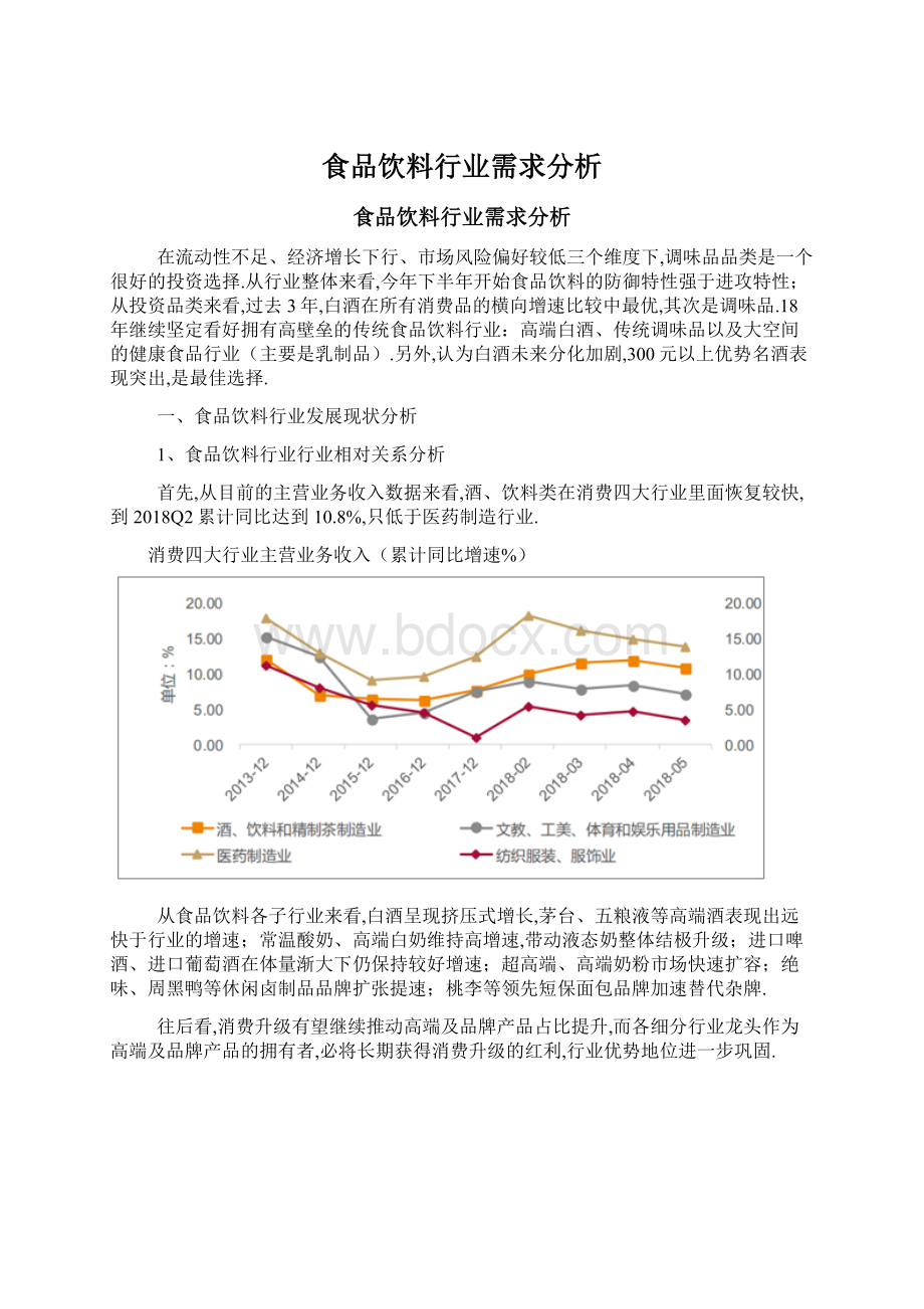 食品饮料行业需求分析Word格式.docx_第1页