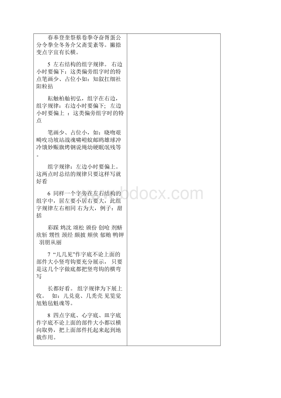 李天生书法组字规律顺口溜硬笔Word下载.docx_第3页