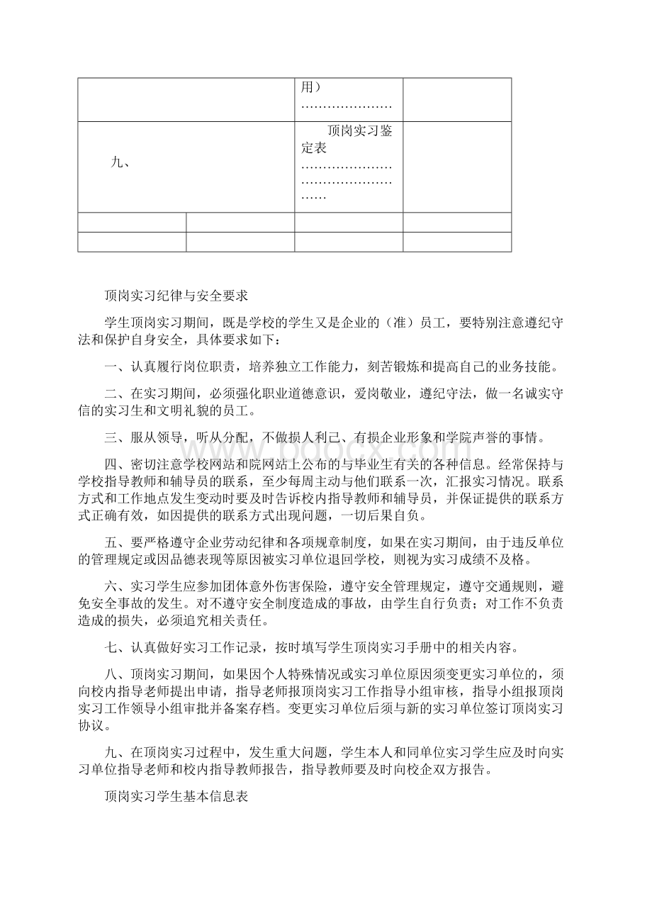 管理学院顶岗实习手册Word文档下载推荐.docx_第3页