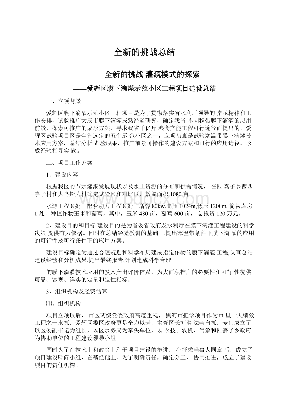 全新的挑战总结Word格式文档下载.docx