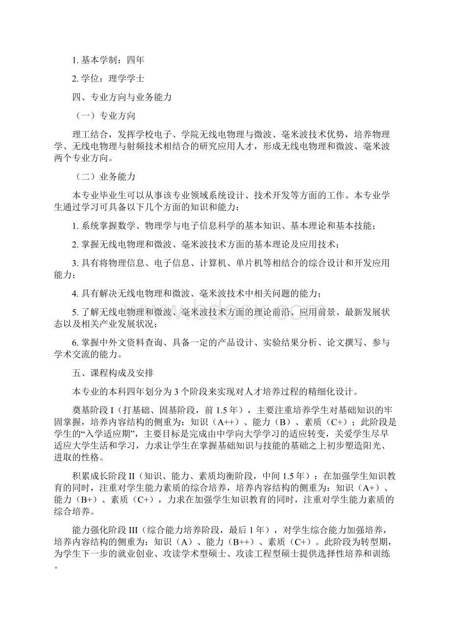 西安电子科技大学电子信息科学与技术专业培养方案新整理新.docx_第3页