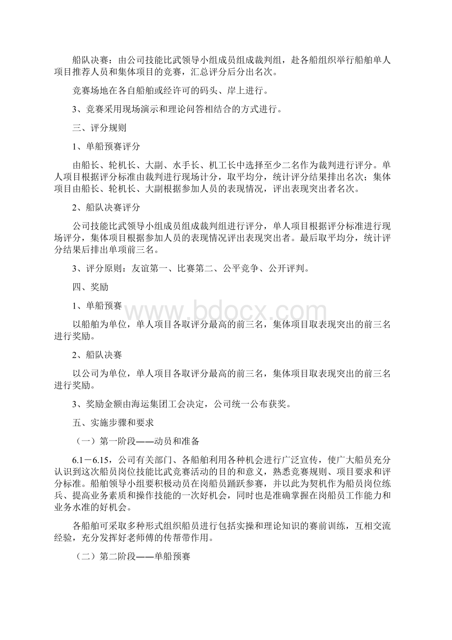 船员岗位技能比武竞赛活动方案Word格式文档下载.docx_第2页