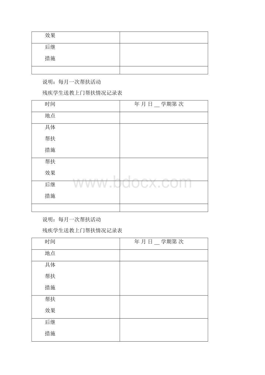 残疾学生送教上门帮扶工作记录表Word文档下载推荐.docx_第3页