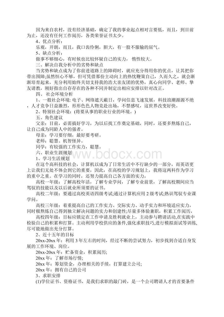 大学生职业生涯规划书精选15篇.docx_第3页