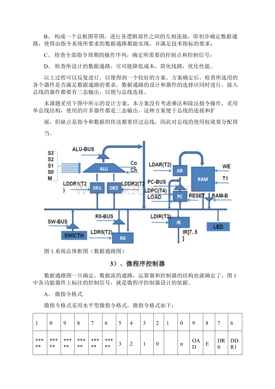 微程序控制器模型计算机设计Word格式文档下载.docx_第3页