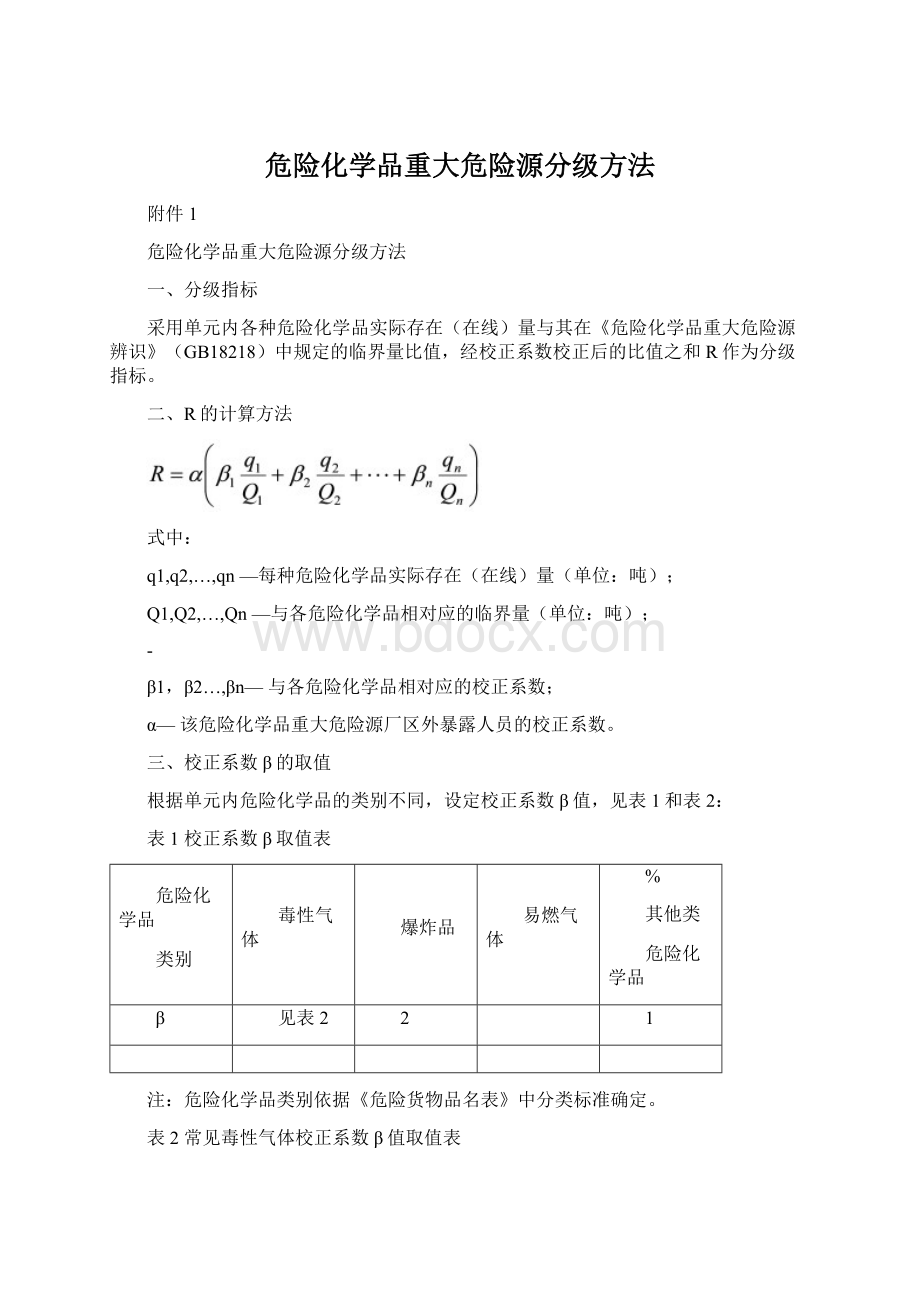 危险化学品重大危险源分级方法.docx