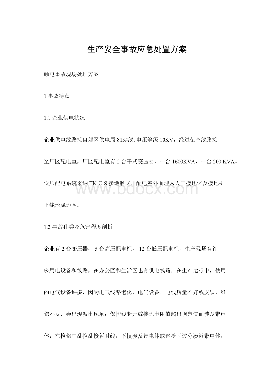 生产安全事故应急处置方案.docx_第1页