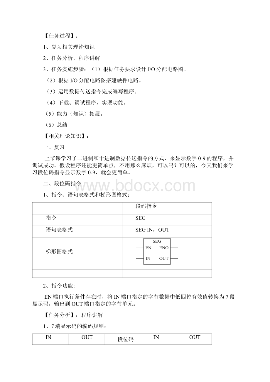 PLC用段位码显示09备课教案.docx_第2页