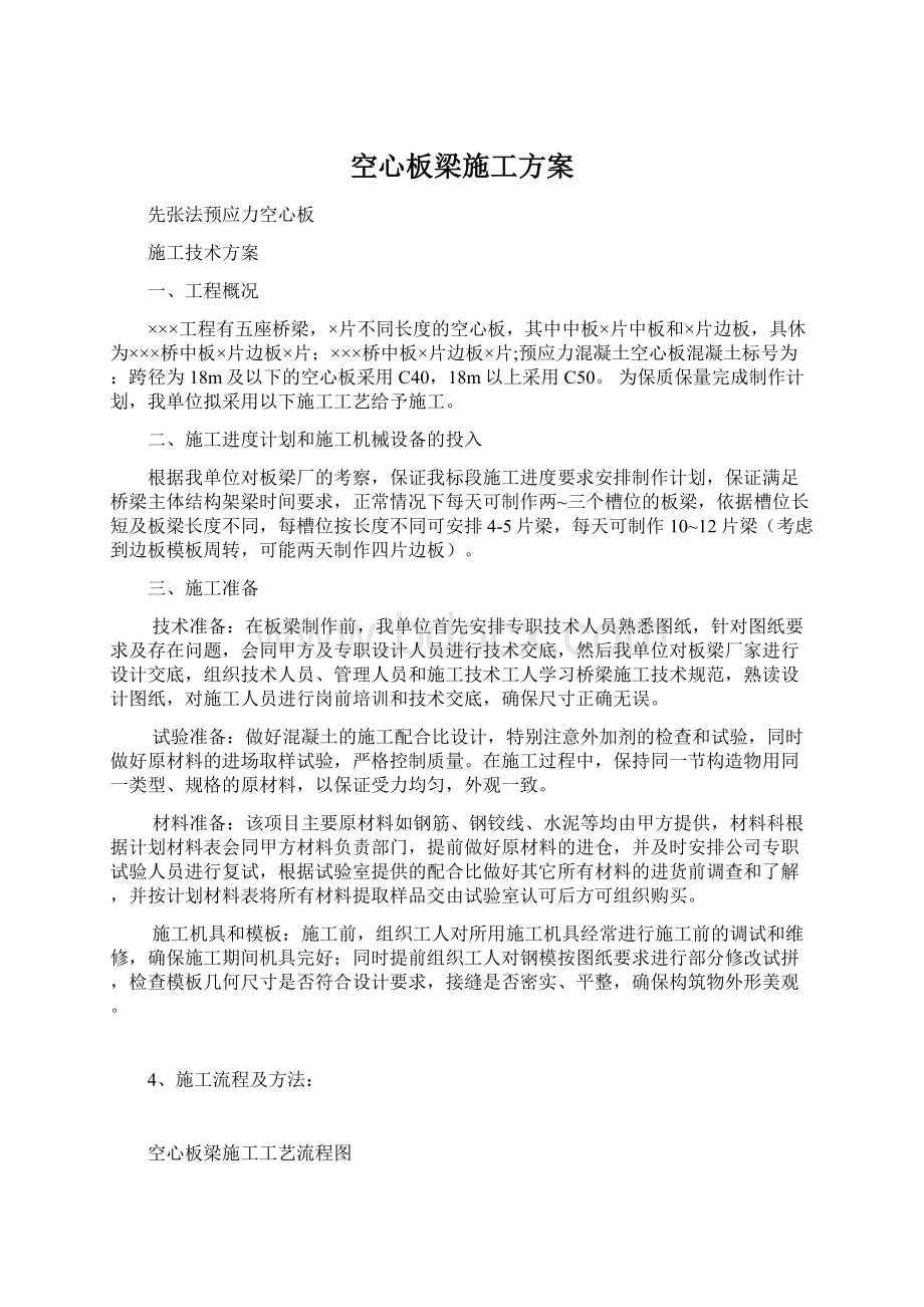 空心板梁施工方案.docx