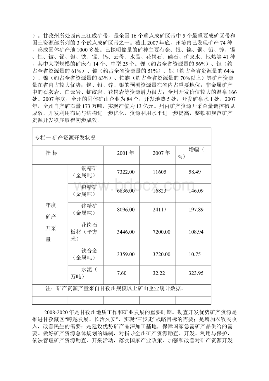 甘孜藏族自治州矿产资源总体规划Word文件下载.docx_第2页