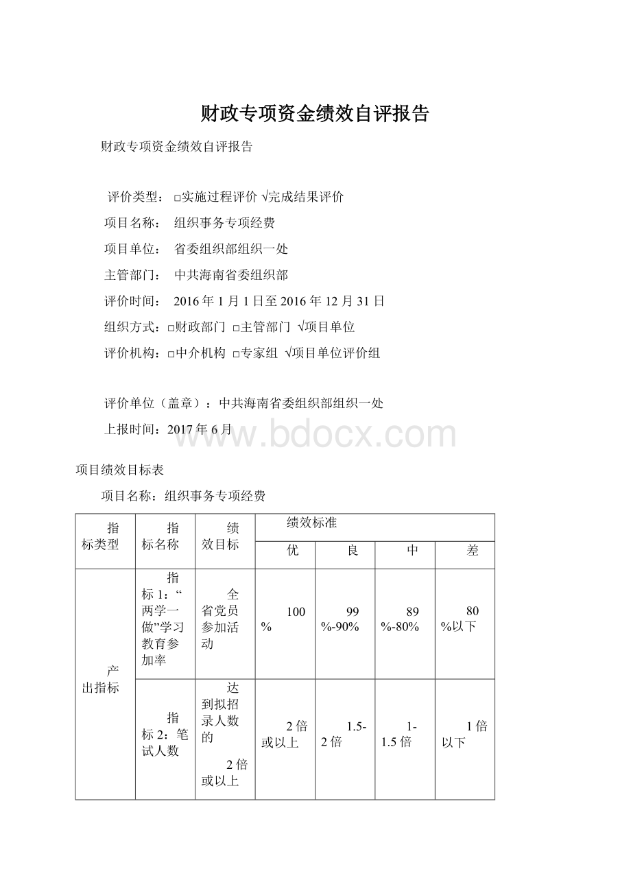 财政专项资金绩效自评报告Word下载.docx