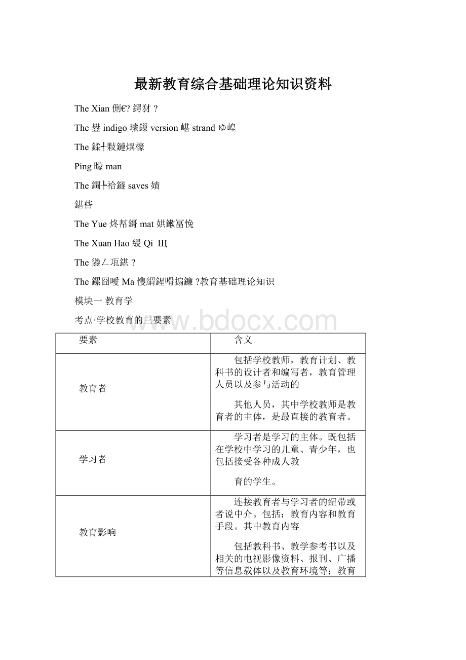 最新教育综合基础理论知识资料.docx