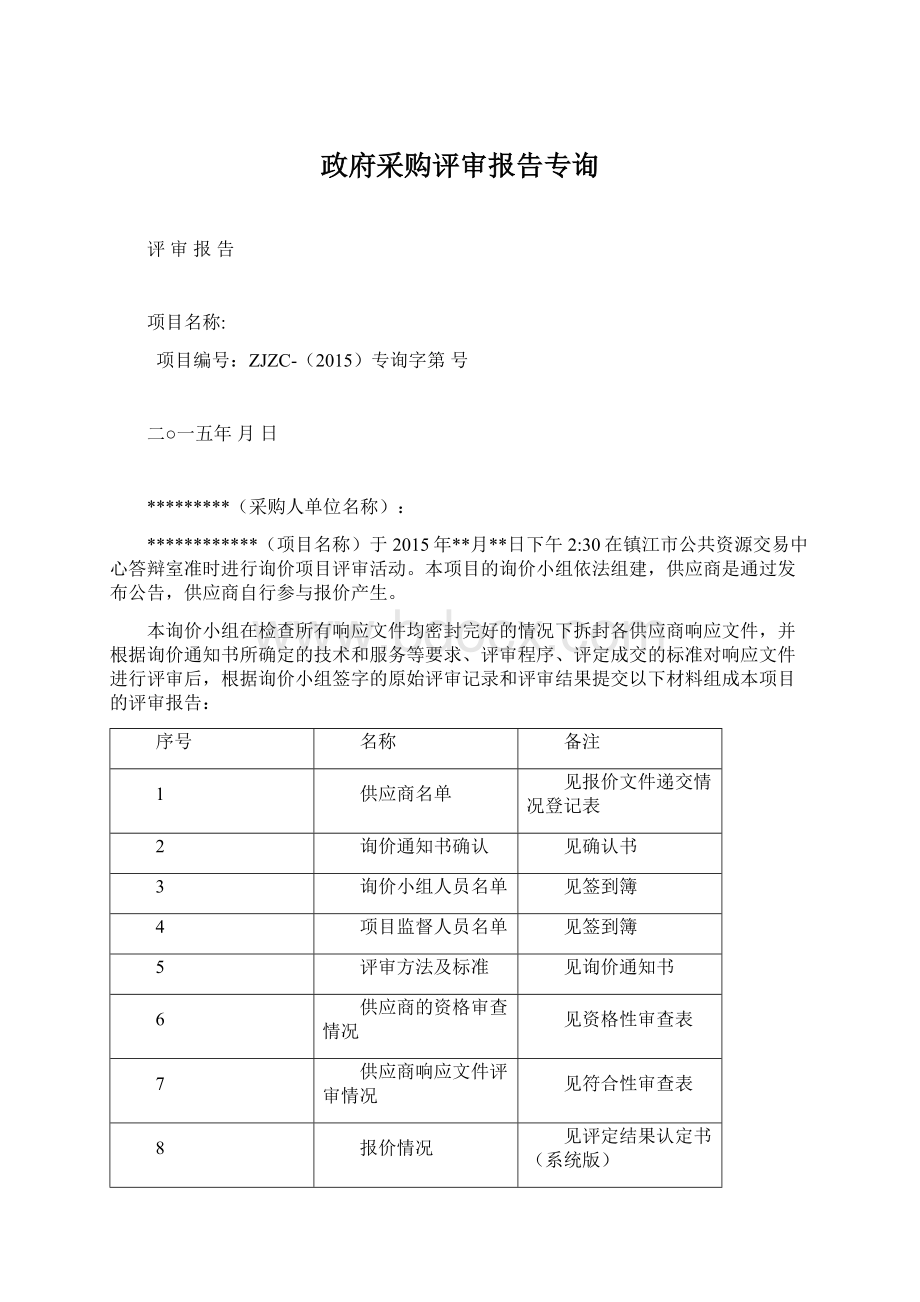 政府采购评审报告专询.docx_第1页