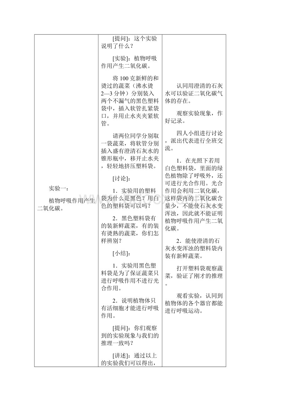 八年级生物上册第三单元第四章第一节呼吸作用教案冀少版Word文档格式.docx_第3页