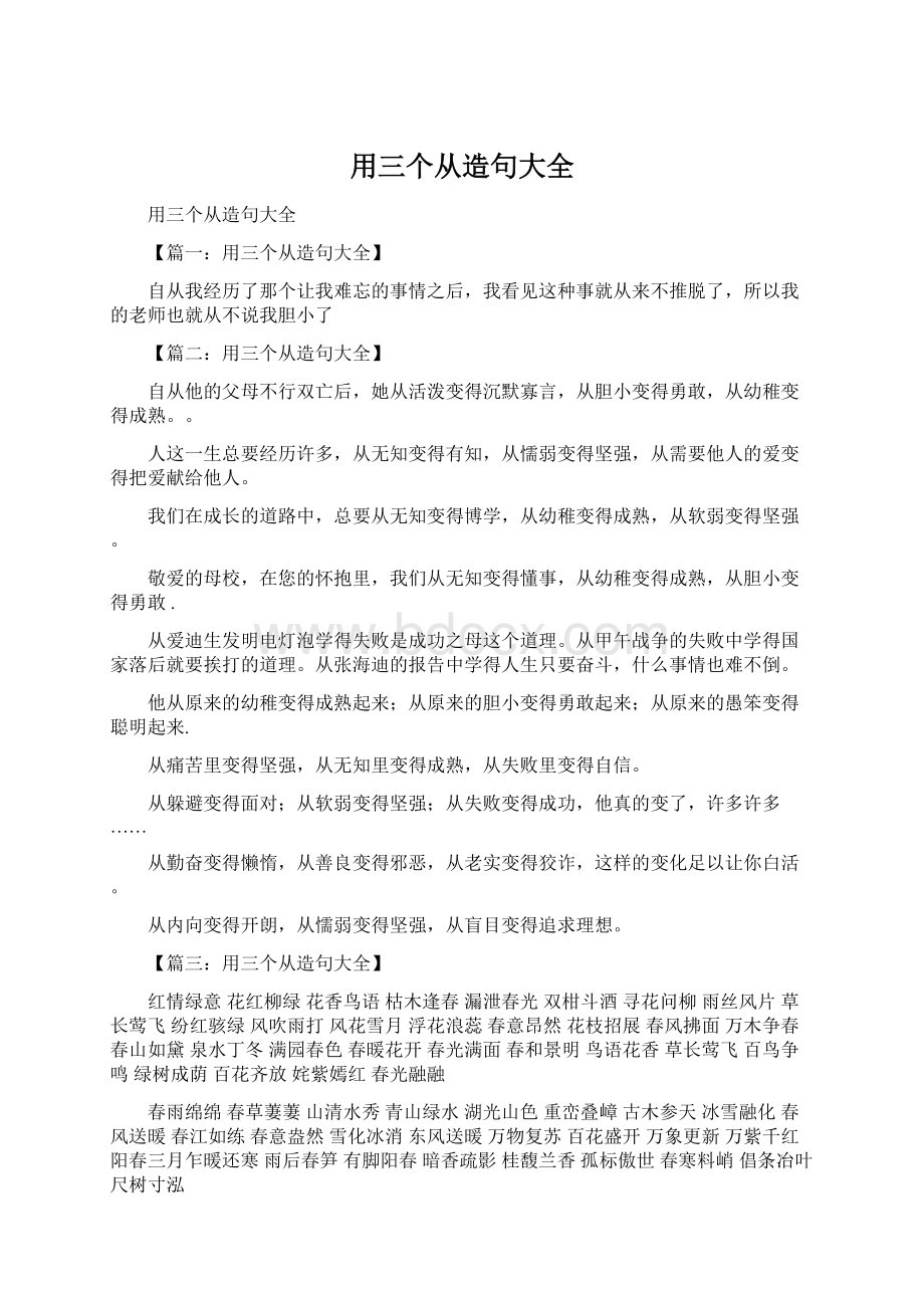 用三个从造句大全Word格式文档下载.docx