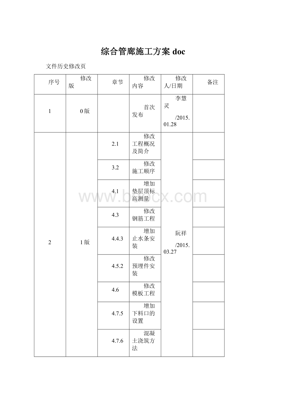 综合管廊施工方案doc.docx_第1页